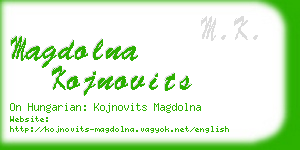 magdolna kojnovits business card